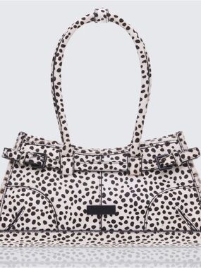Finesse Black and White Dalmatian-Print Shoulder Bag